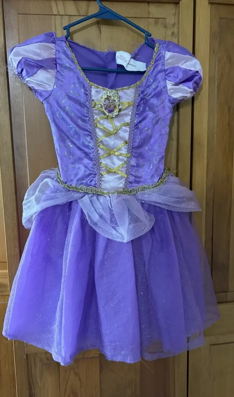 Disney Princess Girls Rapunzel Costume Purple Dress Tangled Size S/P (4-6X)